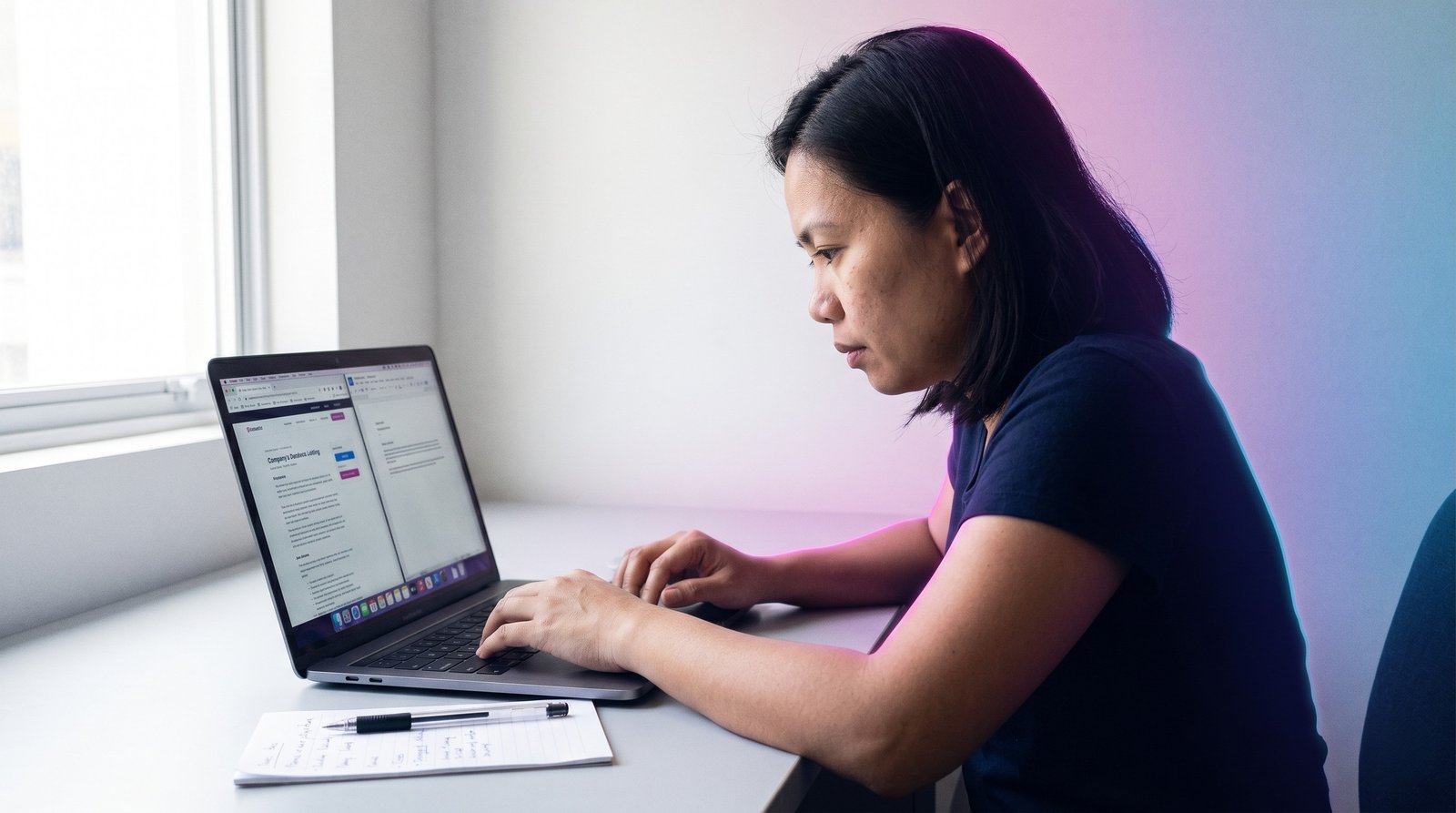 A Filipino researching a company before writing a cover letter
