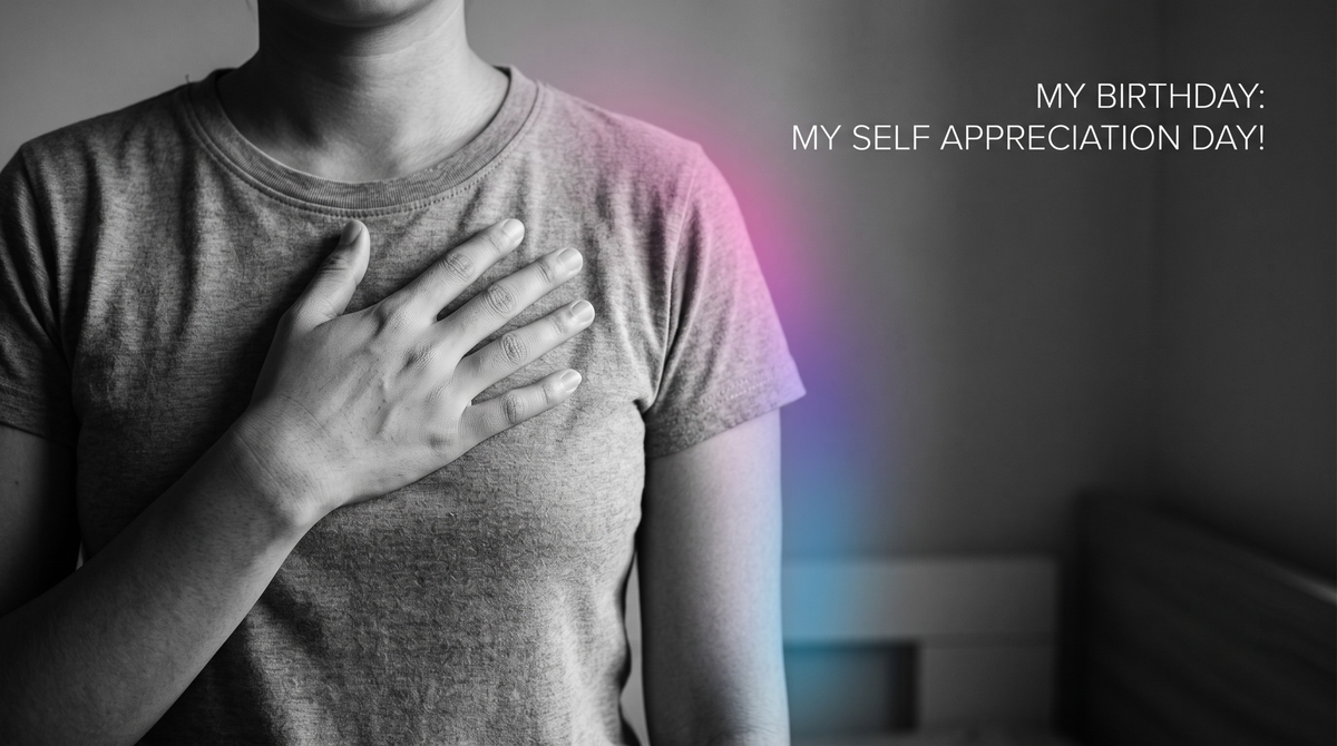 A hand resting gently over the heart, the quiet gesture of thanking yourself for making it through the year